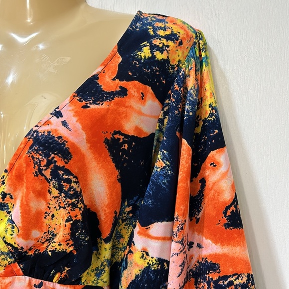 BETSEY JOHNSON WOMEN BLOUSE BELL SLEEVE MULTICOLOR Sz LARGE - Picture 4 of 14